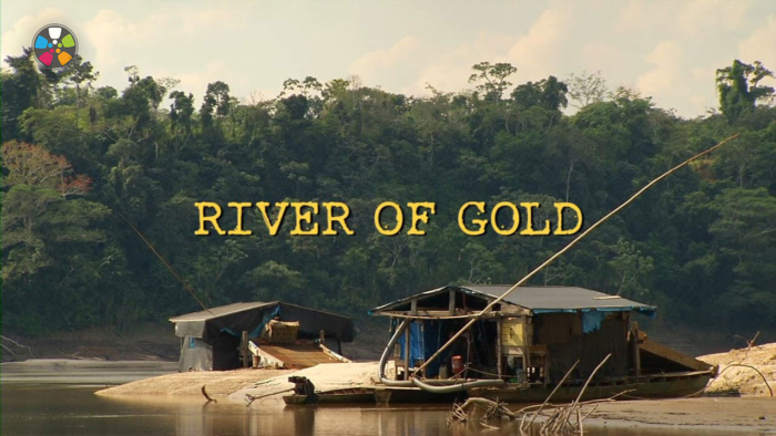 River of Gold film poster featuring a photograph of the Amazon River