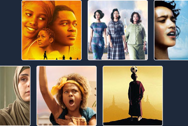 Collage of film thumbnails mobile size
